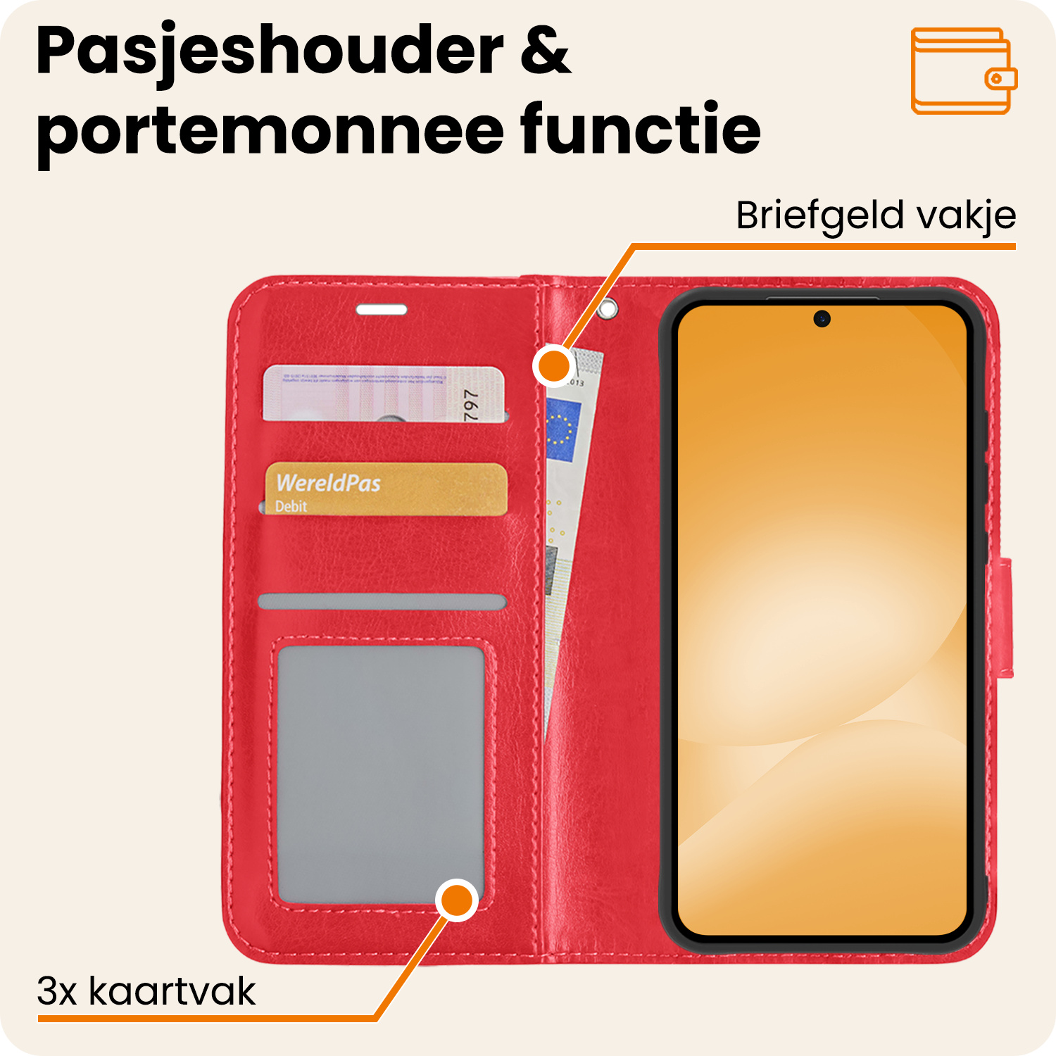 Nomfy Nomfy Samsung Galaxy A56 Hoesje Bookcase - Rood