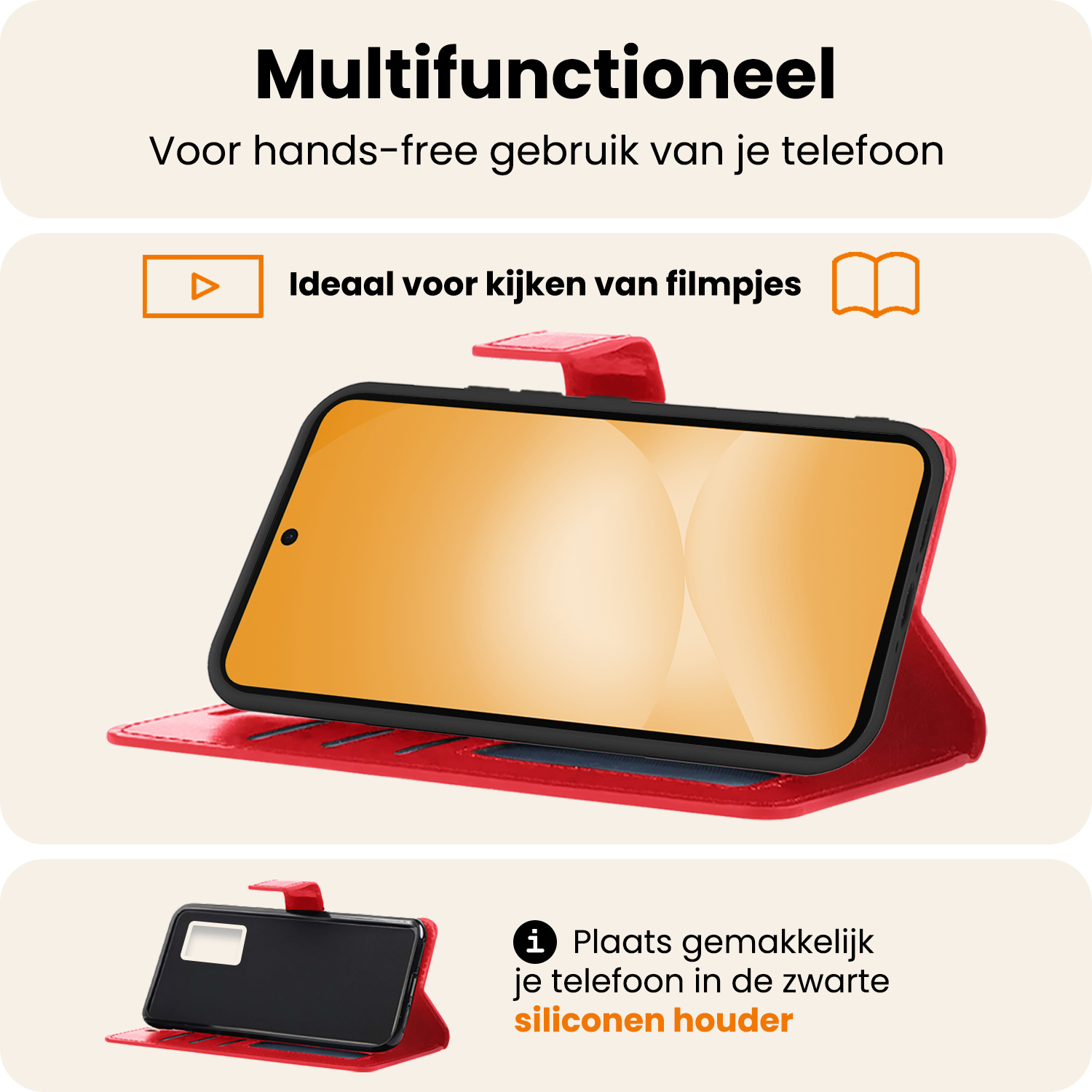 Nomfy Nomfy Samsung Galaxy A56 Hoesje Bookcase - Rood