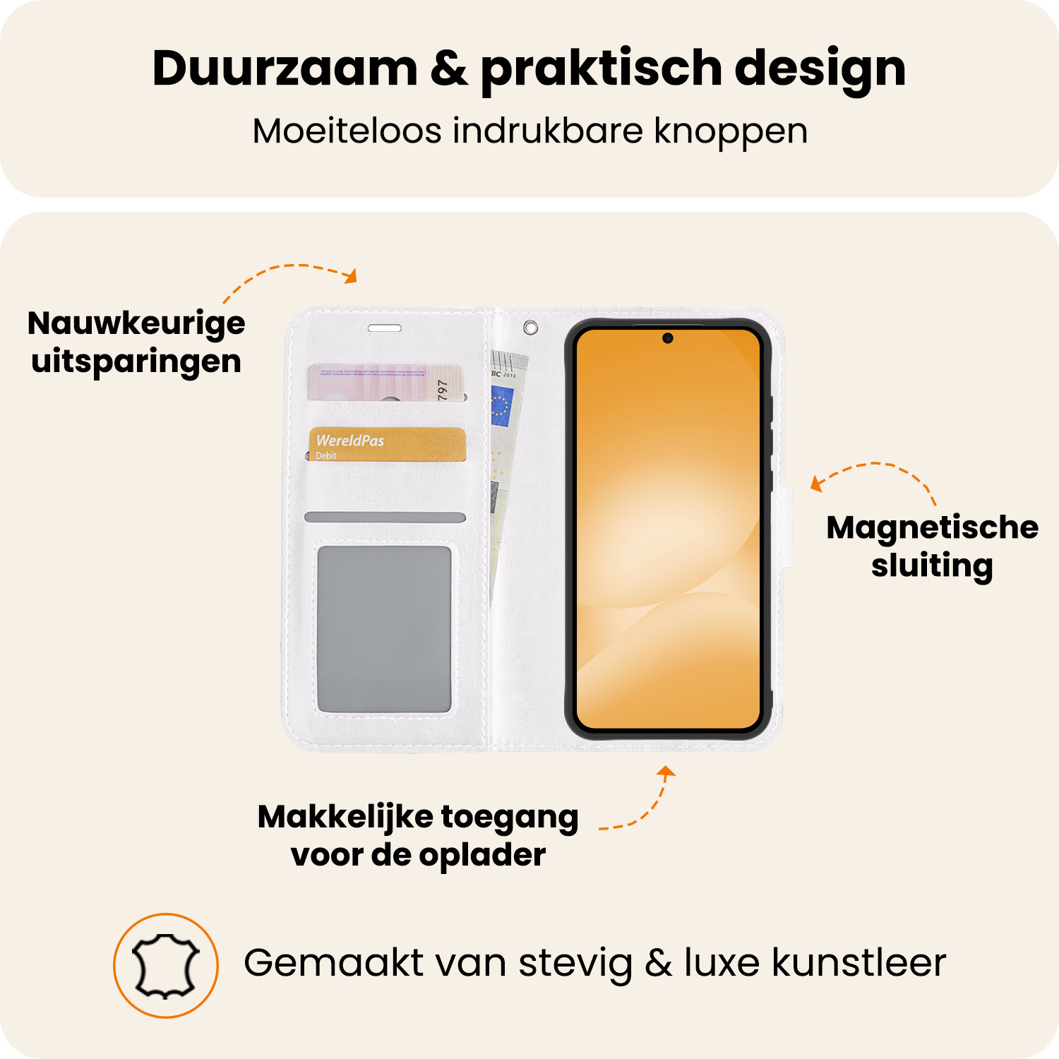 Nomfy Nomfy Samsung Galaxy A56 Hoesje Bookcase - Wit