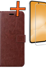 Nomfy Nomfy Samsung Galaxy A56 Hoesje Bookcase Met Screenprotector - Bruin