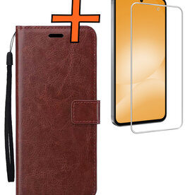 Nomfy Nomfy Samsung Galaxy A56 Hoesje Bookcase Met Screenprotector - Bruin