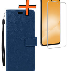 Nomfy Nomfy Samsung Galaxy A56 Hoesje Bookcase Met Screenprotector - Donkerblauw