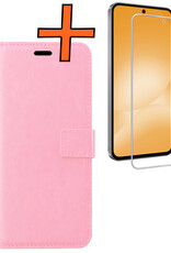 Nomfy Nomfy Samsung Galaxy A56 Hoesje Bookcase Met Screenprotector - Lichtroze