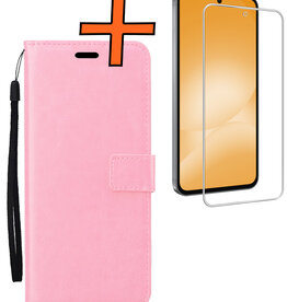 Nomfy Nomfy Samsung Galaxy A56 Hoesje Bookcase Met Screenprotector - Lichtroze