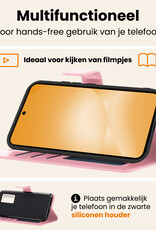 Nomfy Nomfy Samsung Galaxy A56 Hoesje Bookcase Met Screenprotector - Lichtroze