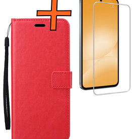 Nomfy Nomfy Samsung Galaxy A56 Hoesje Bookcase Met Screenprotector - Rood