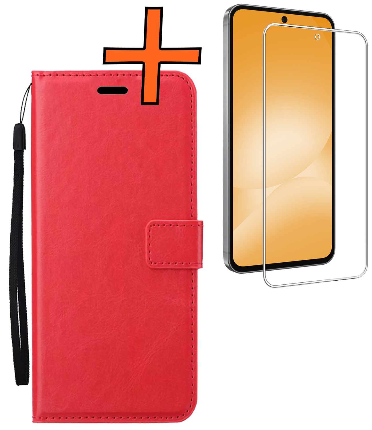 Nomfy Nomfy Samsung Galaxy A56 Hoesje Bookcase Met Screenprotector - Rood