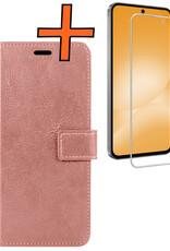 Nomfy Nomfy Samsung Galaxy A56 Hoesje Bookcase Met Screenprotector - Rose Goud