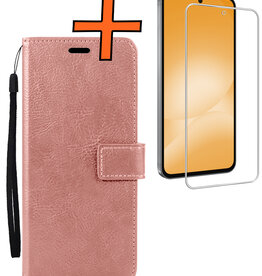 Nomfy Nomfy Samsung Galaxy A56 Hoesje Bookcase Met Screenprotector - Rose Goud