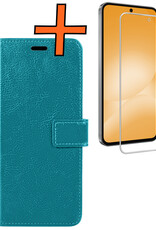 Nomfy Nomfy Samsung Galaxy A56 Hoesje Bookcase Met Screenprotector - Turquoise