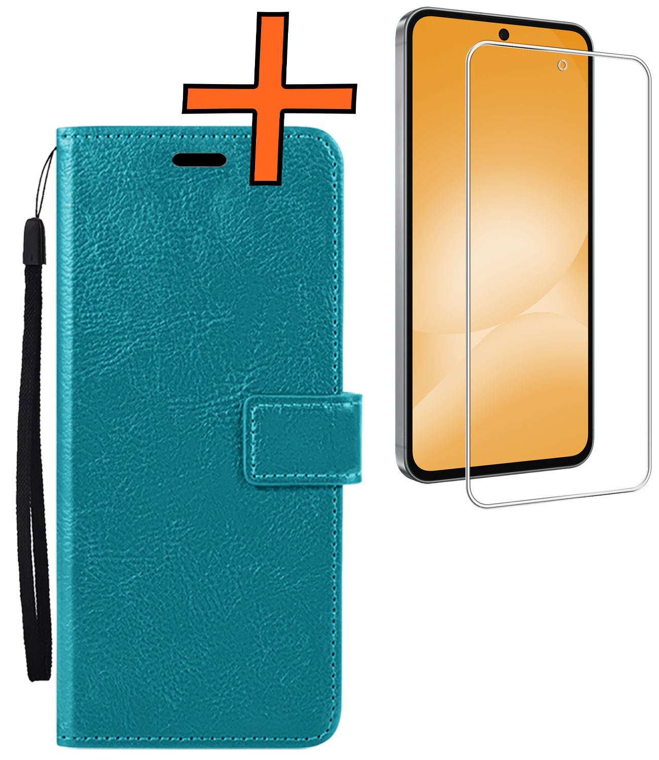 Nomfy Nomfy Samsung Galaxy A56 Hoesje Bookcase Met Screenprotector - Turquoise