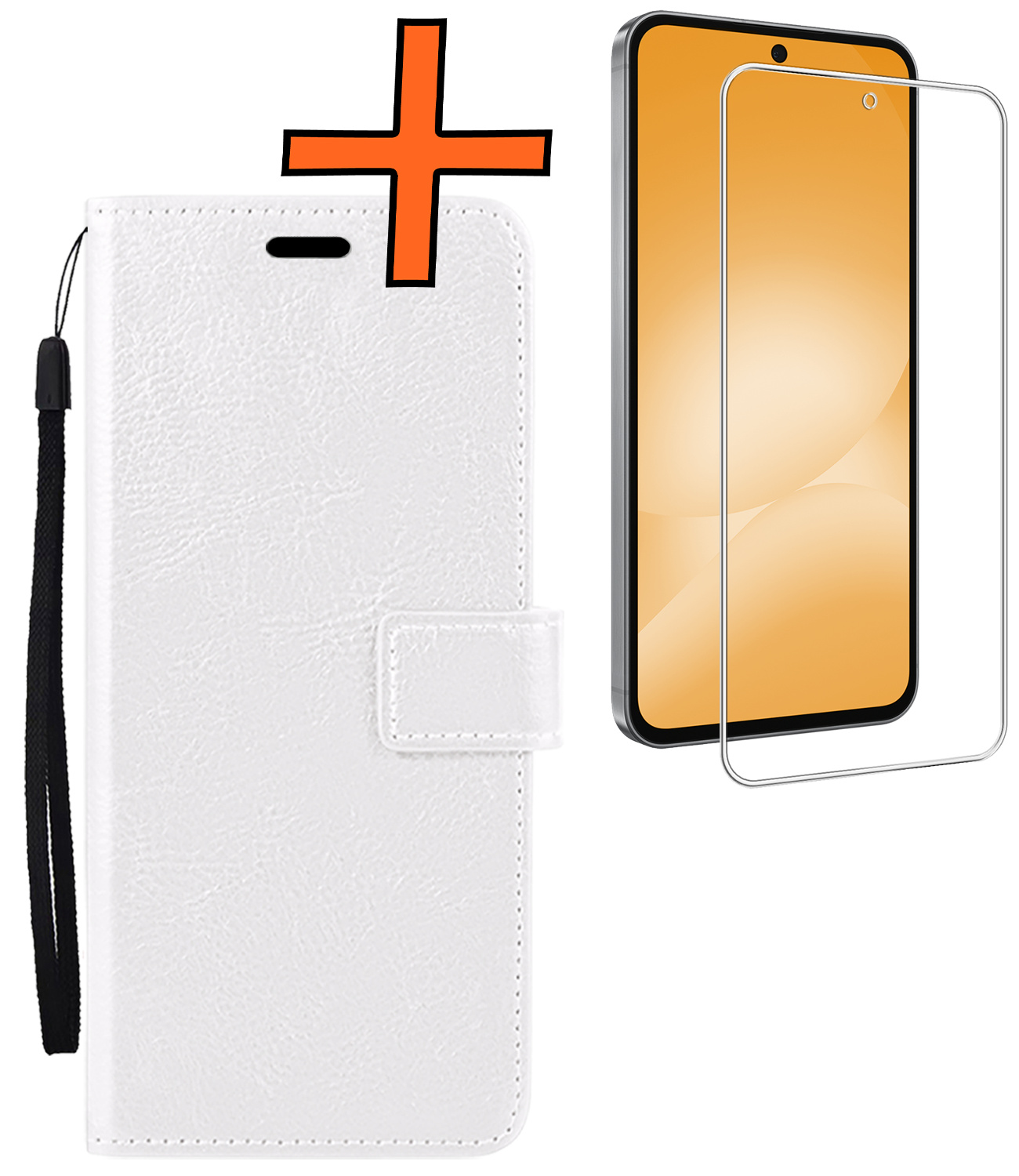 Nomfy Nomfy Samsung Galaxy A56 Hoesje Bookcase Met Screenprotector - Wit