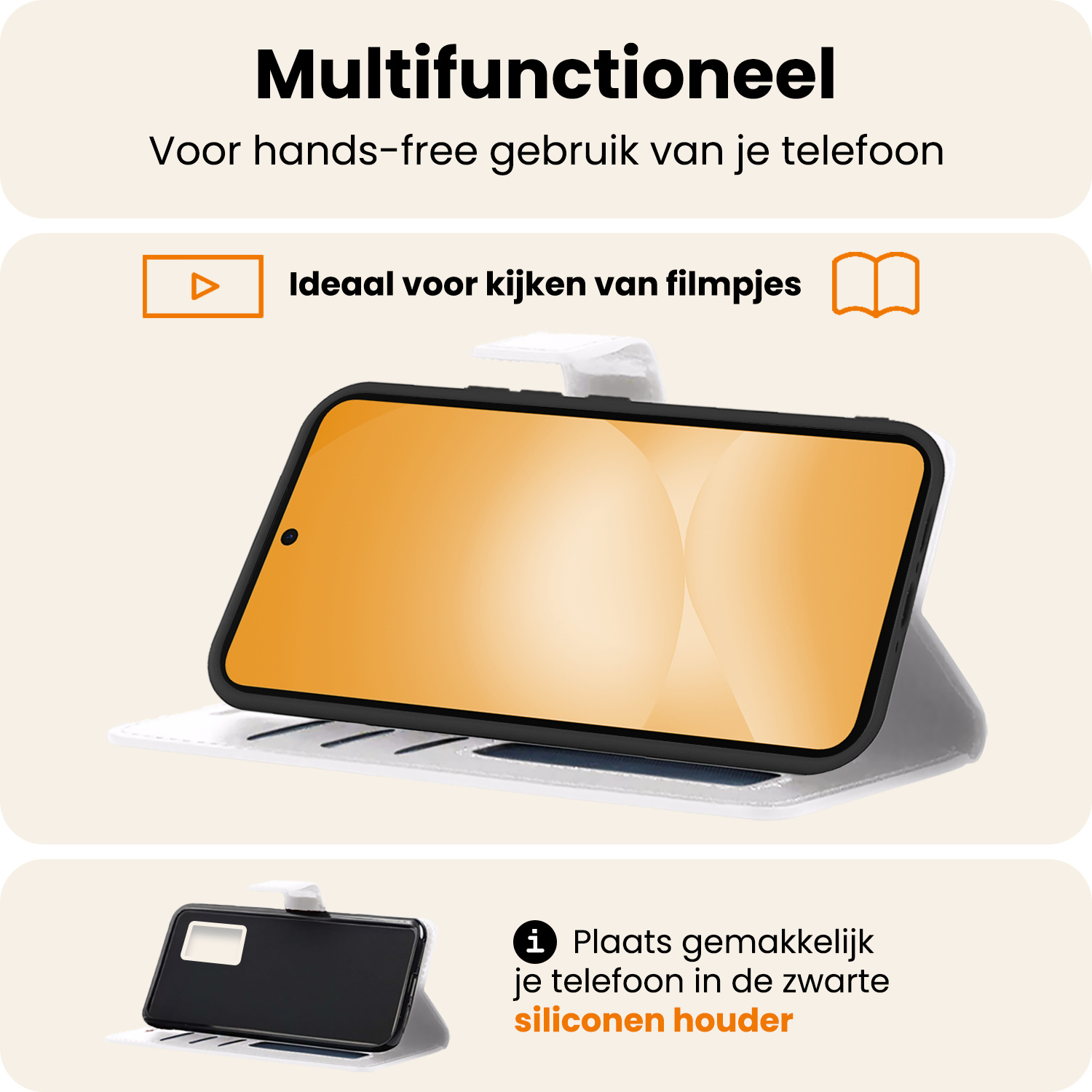 Nomfy Nomfy Samsung Galaxy A56 Hoesje Bookcase Met Screenprotector - Wit