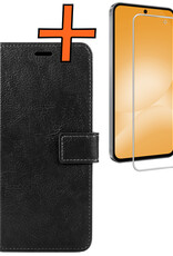 Nomfy Nomfy Samsung Galaxy A56 Hoesje Bookcase Met Screenprotector - Zwart