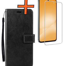 Nomfy Nomfy Samsung Galaxy A56 Hoesje Bookcase Met Screenprotector - Zwart