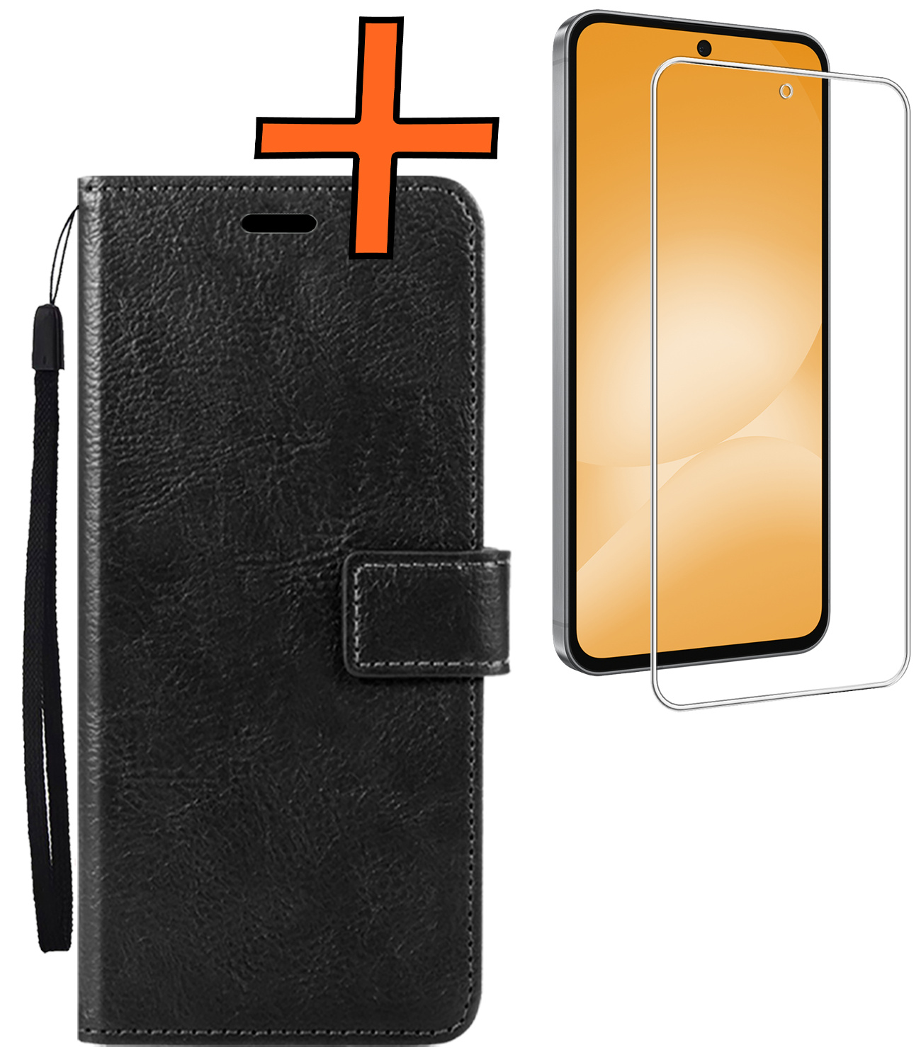 Nomfy Nomfy Samsung Galaxy A56 Hoesje Bookcase Met Screenprotector - Zwart