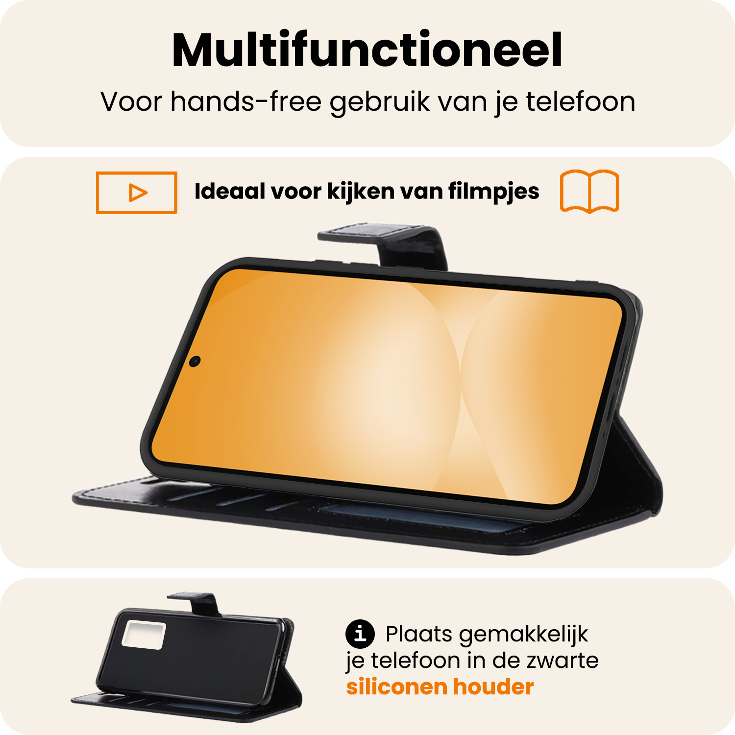 Nomfy Nomfy Samsung Galaxy A56 Hoesje Bookcase Met Screenprotector - Zwart