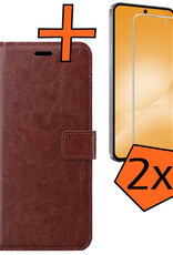 Nomfy Nomfy Samsung Galaxy A56 Hoesje Bookcase Met 2x Screenprotector - Bruin