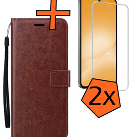 Nomfy Nomfy Samsung Galaxy A56 Hoesje Bookcase Met 2x Screenprotector - Bruin