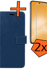 Nomfy Nomfy Samsung Galaxy A56 Hoesje Bookcase Met 2x Screenprotector - Donkerblauw