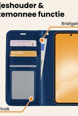 Nomfy Nomfy Samsung Galaxy A56 Hoesje Bookcase Met 2x Screenprotector - Donkerblauw