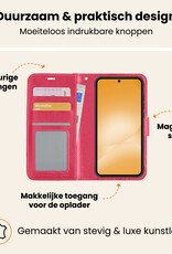Nomfy Nomfy Samsung Galaxy A56 Hoesje Bookcase Met 2x Screenprotector - Donkerroze
