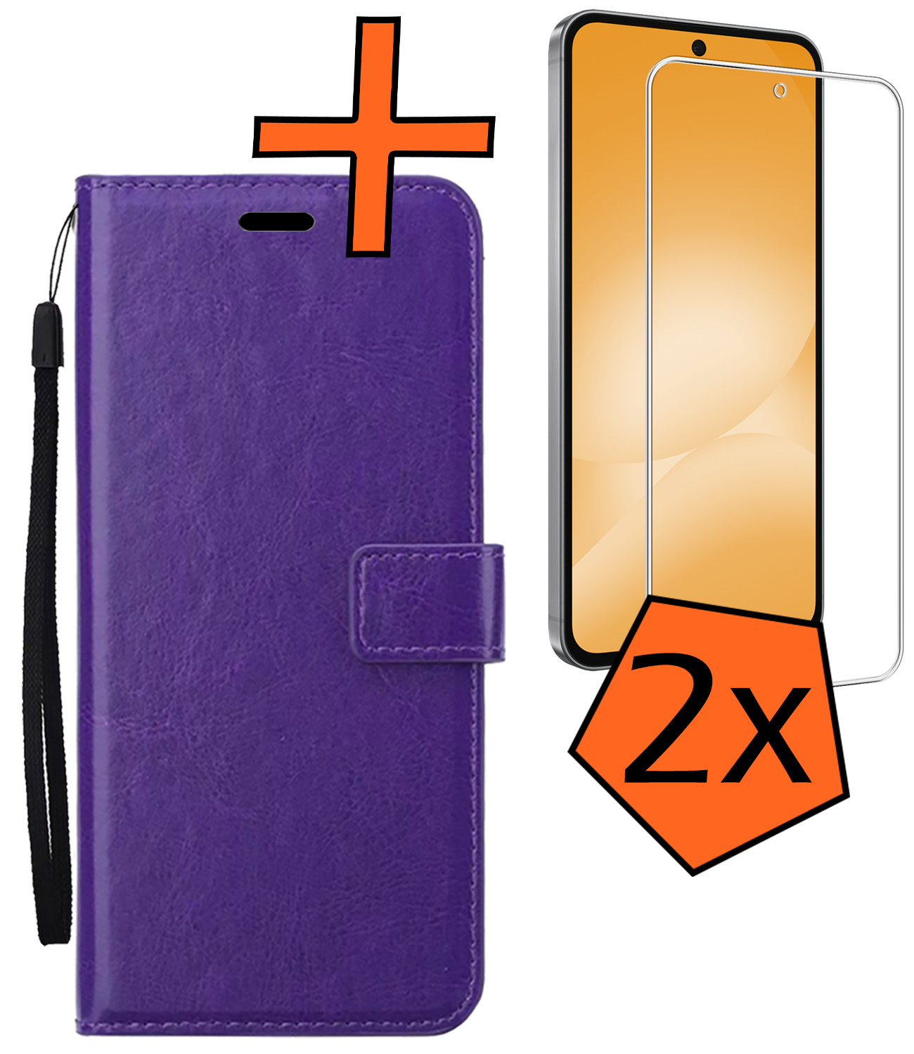 Nomfy Nomfy Samsung Galaxy A56 Hoesje Bookcase Met 2x Screenprotector - Paars