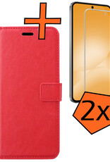 Nomfy Nomfy Samsung Galaxy A56 Hoesje Bookcase Met 2x Screenprotector - Rood