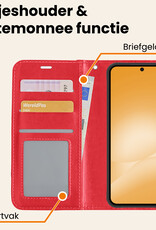 Nomfy Nomfy Samsung Galaxy A56 Hoesje Bookcase Met 2x Screenprotector - Rood