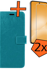 Nomfy Nomfy Samsung Galaxy A56 Hoesje Bookcase Met 2x Screenprotector - Turquoise