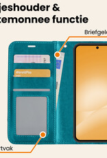 Nomfy Nomfy Samsung Galaxy A56 Hoesje Bookcase Met 2x Screenprotector - Turquoise