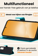 Nomfy Nomfy Samsung Galaxy A56 Hoesje Bookcase Met 2x Screenprotector - Turquoise