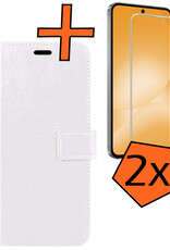 Nomfy Nomfy Samsung Galaxy A56 Hoesje Bookcase Met 2x Screenprotector - Wit