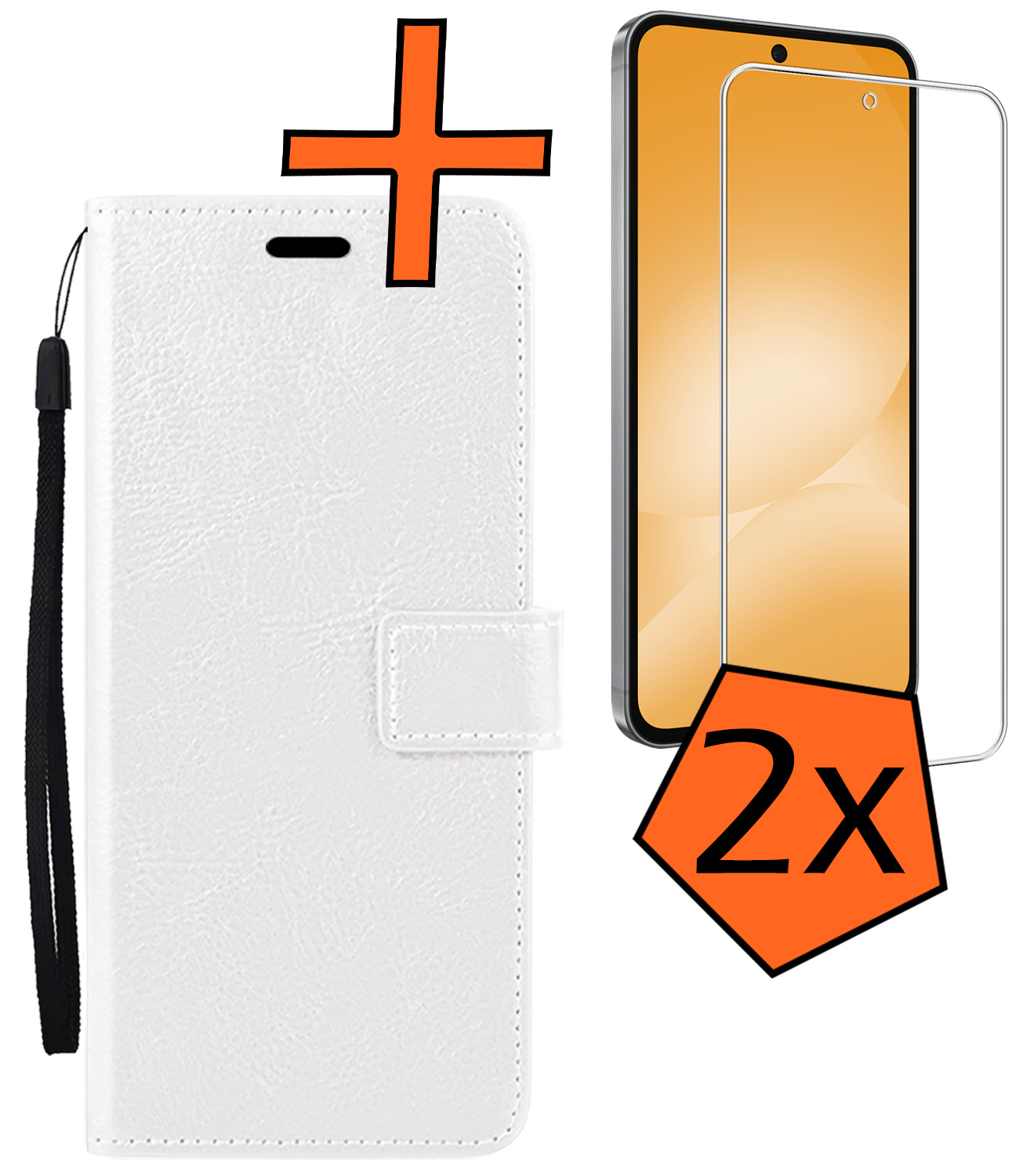 Nomfy Nomfy Samsung Galaxy A56 Hoesje Bookcase Met 2x Screenprotector - Wit