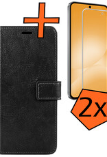 Nomfy Nomfy Samsung Galaxy A56 Hoesje Bookcase Met 2x Screenprotector - Zwart