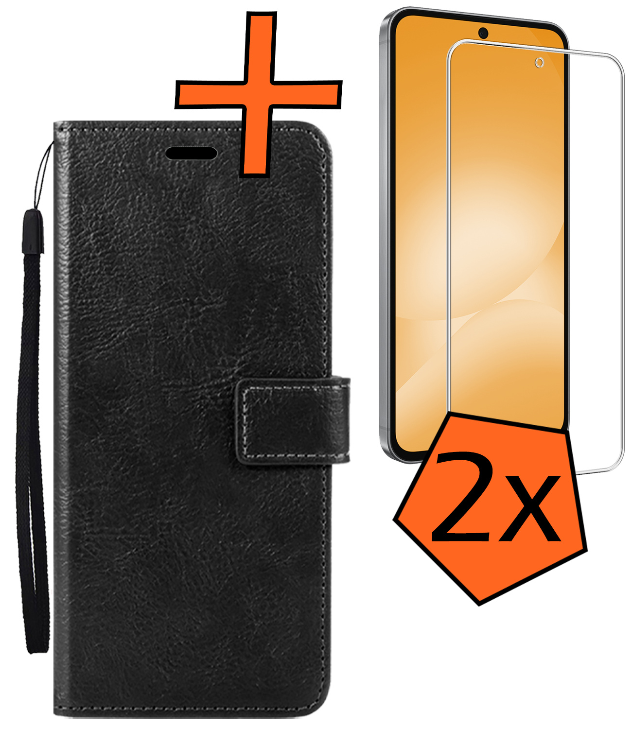 Nomfy Nomfy Samsung Galaxy A56 Hoesje Bookcase Met 2x Screenprotector - Zwart