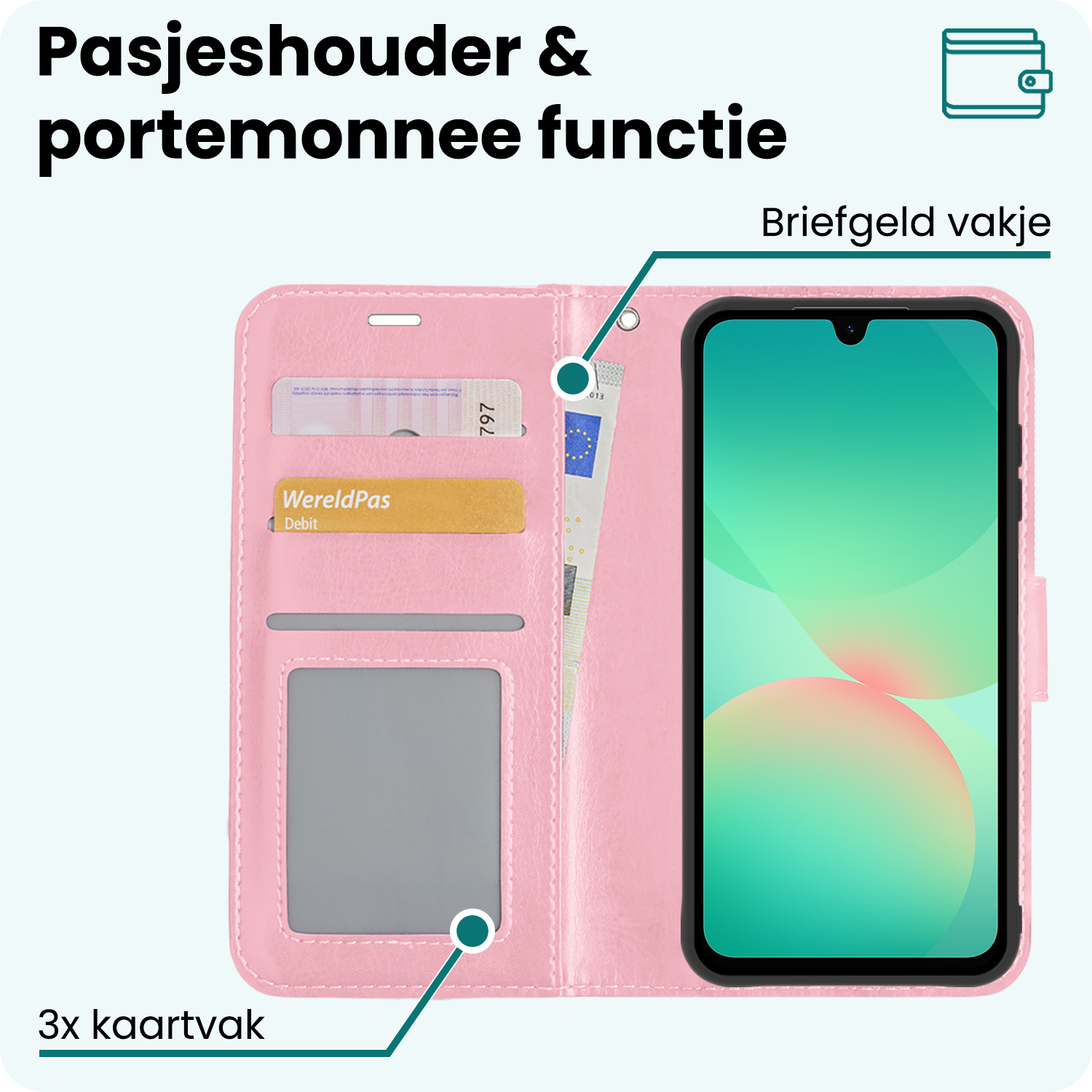 Forterra Forterra Samsung Galaxy A26 Hoesje Bookcase - Lichtroze