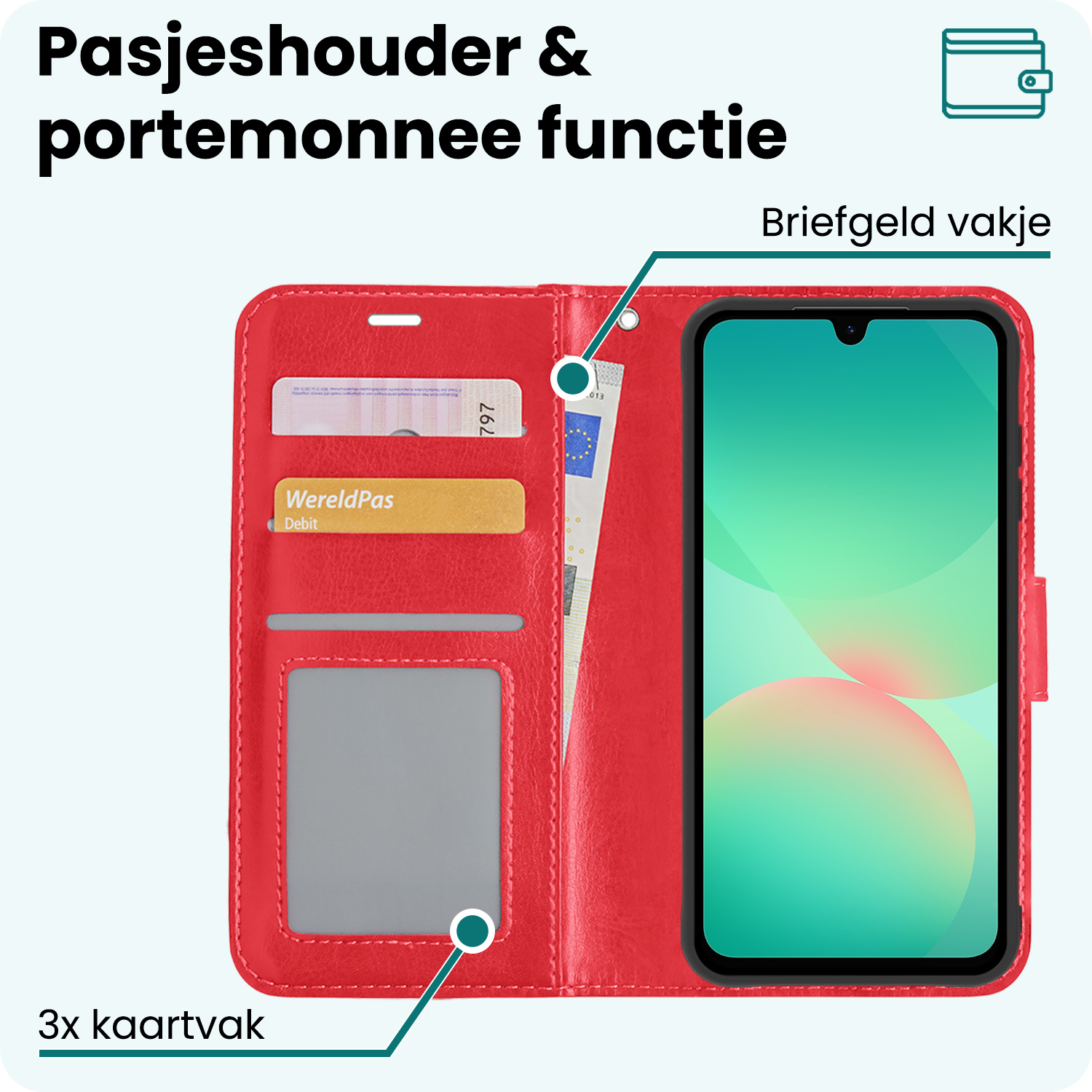 Forterra Forterra Samsung Galaxy A26 Hoesje Bookcase - Rood
