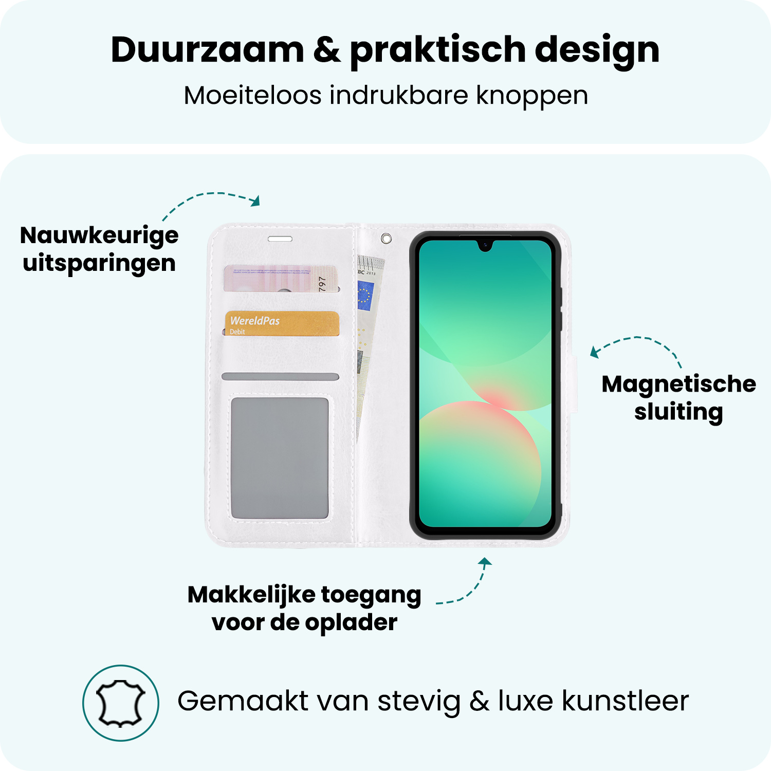 Forterra Forterra Samsung Galaxy A26 Hoesje Bookcase - Wit