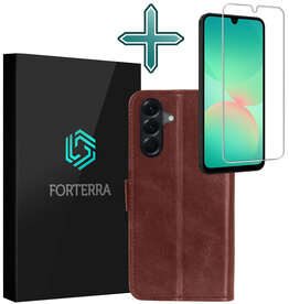 Forterra Forterra Samsung Galaxy A26 Hoesje Bookcase Met Screenprotector - Bruin