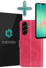 Forterra Forterra Samsung Galaxy A26 Hoesje Bookcase Met Screenprotector - Donkerroze