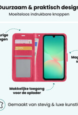 Forterra Forterra Samsung Galaxy A26 Hoesje Bookcase Met Screenprotector - Donkerroze