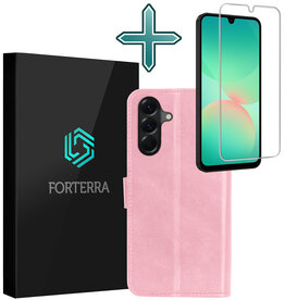 Forterra Forterra Samsung Galaxy A26 Hoesje Bookcase Met Screenprotector - Lichtroze