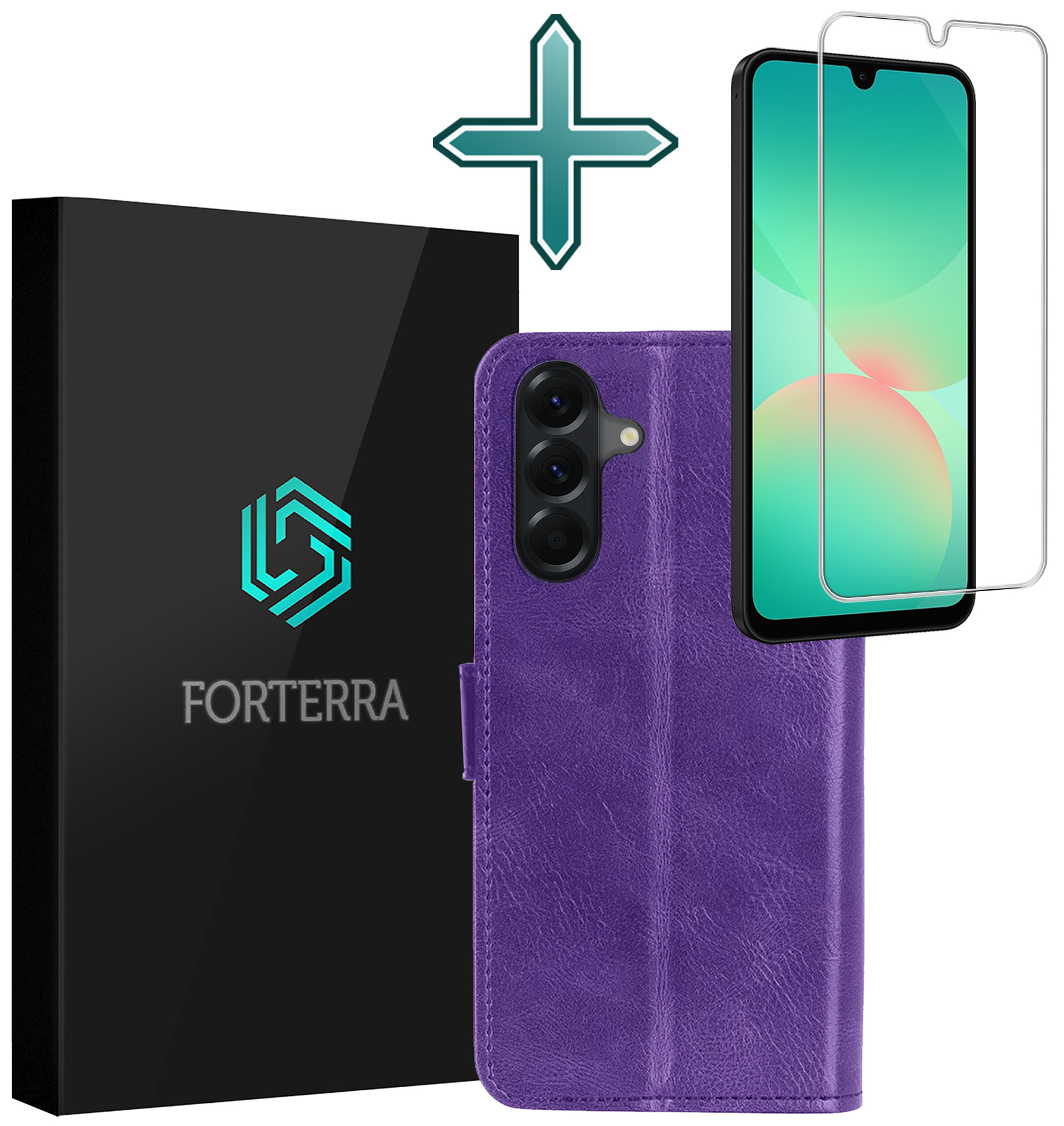 Forterra Forterra Samsung Galaxy A26 Hoesje Bookcase Met Screenprotector - Paars