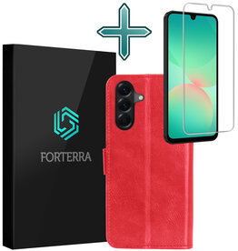 Forterra Forterra Samsung Galaxy A26 Hoesje Bookcase Met Screenprotector - Rood
