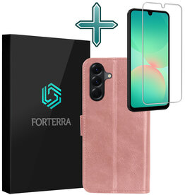 Forterra Forterra Samsung Galaxy A26 Hoesje Bookcase Met Screenprotector - Rose Goud