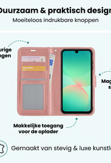 Forterra Forterra Samsung Galaxy A26 Hoesje Bookcase Met Screenprotector - Rose Goud