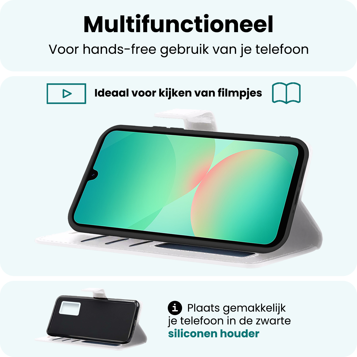 Forterra Forterra Samsung Galaxy A26 Hoesje Bookcase Met Screenprotector - Wit