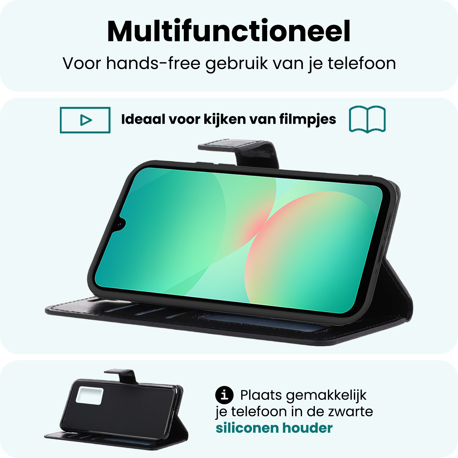 Forterra Forterra Samsung Galaxy A26 Hoesje Bookcase Met Screenprotector - Zwart