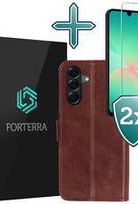 Forterra Forterra Samsung Galaxy A26 Hoesje Bookcase Met 2x Screenprotector - Bruin